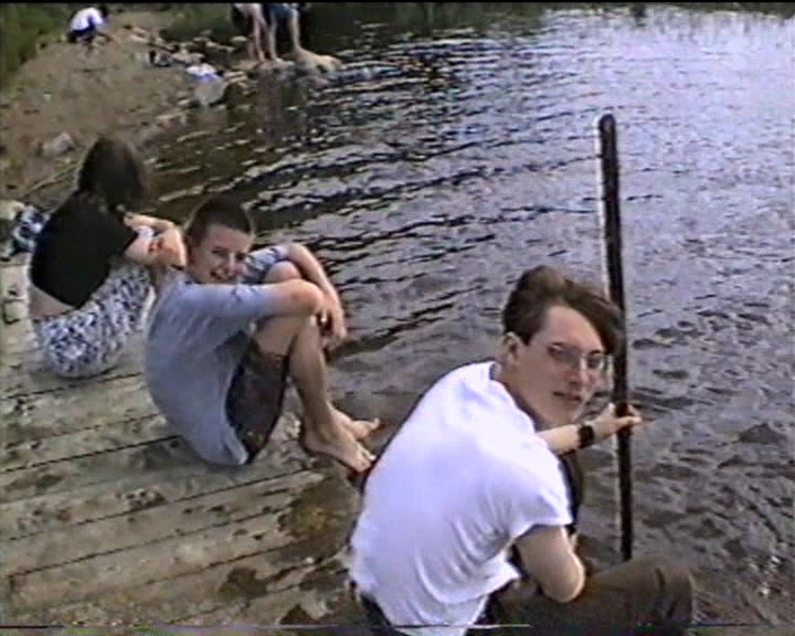 Fischen auf dem Stammeslager in Schweden