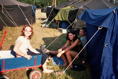 Lageralltag auf dem Bundeslager: Maria, Jessica und René aus Apfelstädt